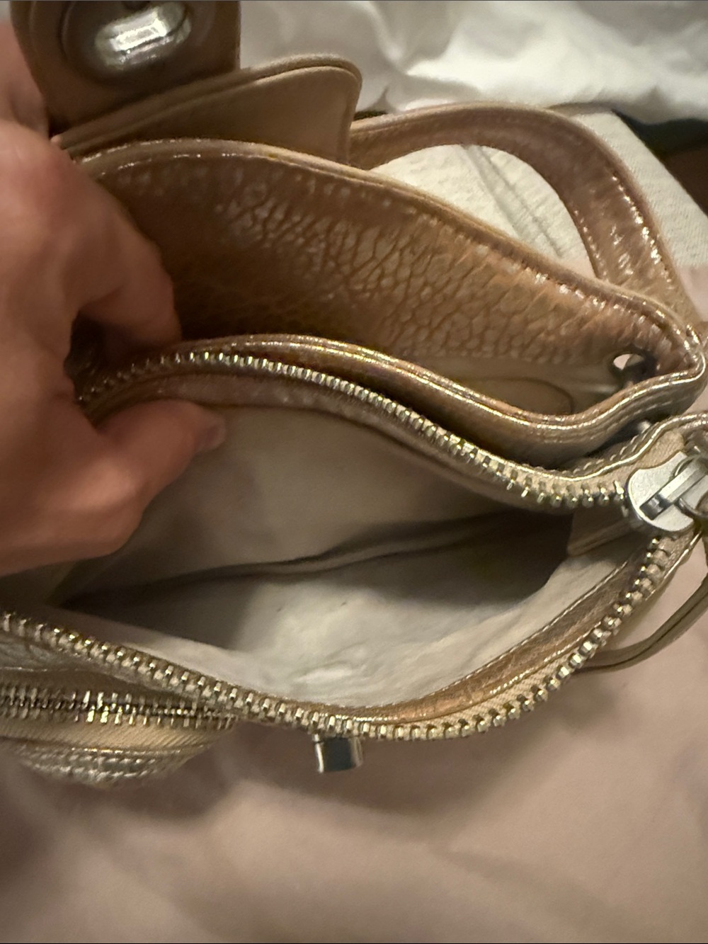 Botkier Tan Brown Textured Leather Shoulder Bag - Picture 4 of 12